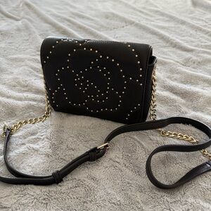 Karl Lagerfeld Black Crossbody Bag with Gold Studs